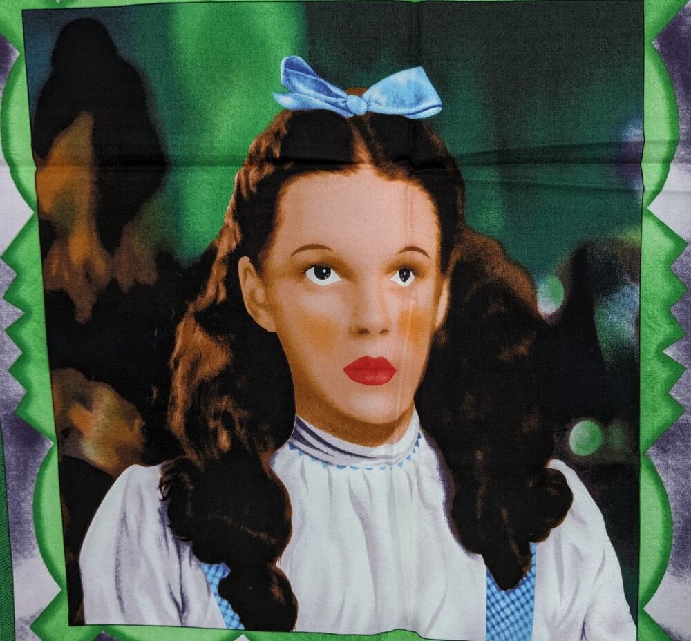 SALE! Set of 8 Cotton Fabric Blocks WIZARD OF OZ Turner Movie Quilting Treasures